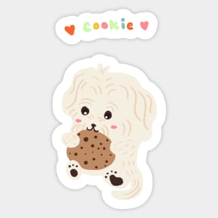 Dog Eating Cookie Sticker